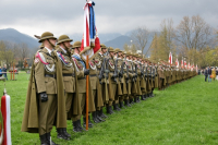 Uczniowie LO Rymanów - PTG „Sokół” Rymanów z musztrą paradną w Zakopanem  podczas Święta 21 Brygady Strzelców Podhalańskich. 